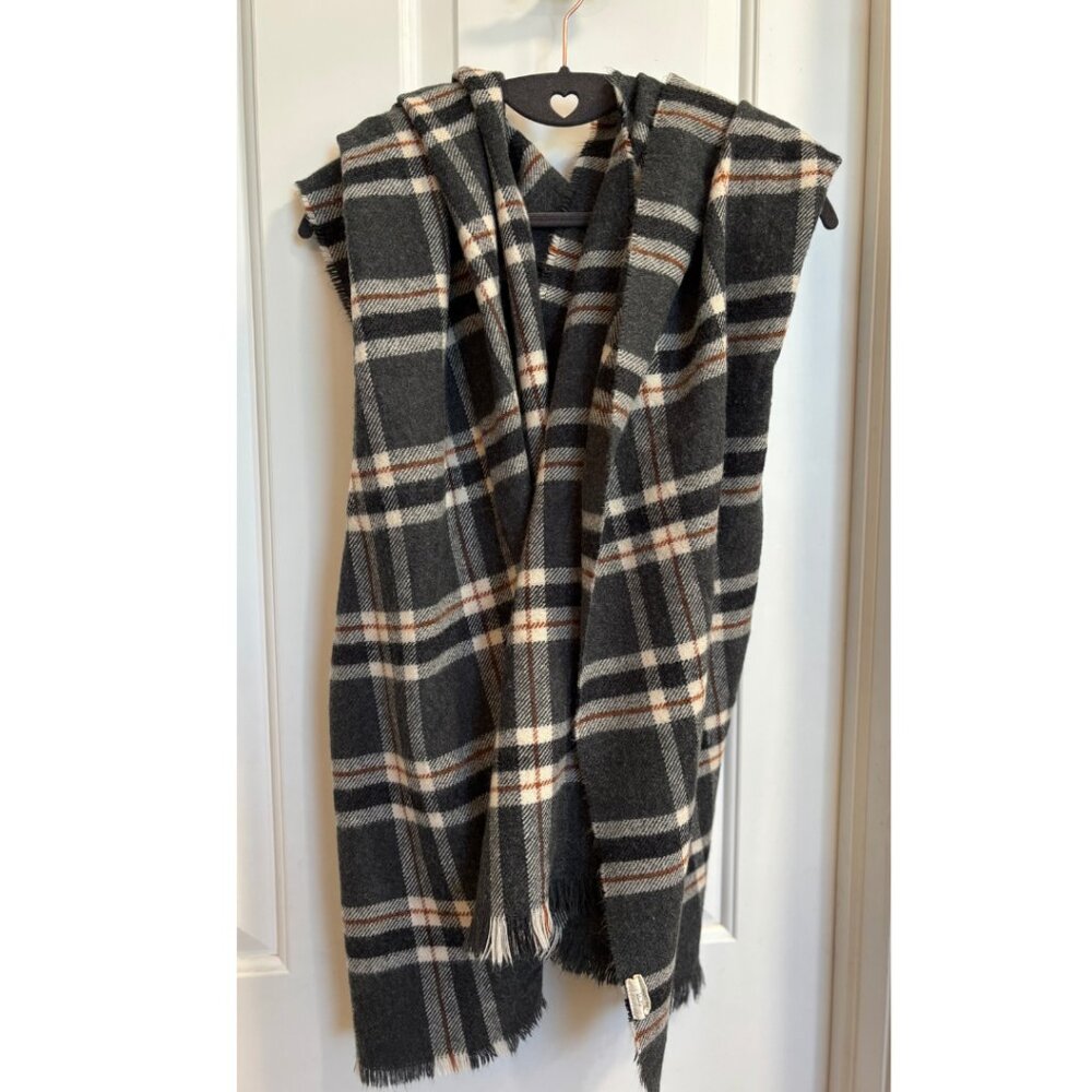 Pretty Persuasions Plaid Fringe Wrap Shawl Scarf OS